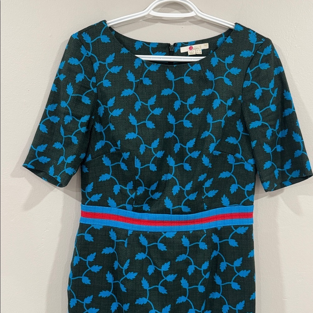 Boden fleur Blue leaf fitted pencil Dress - Picture 3 of 6